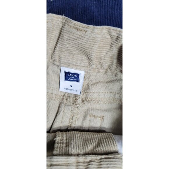 Lot 4 Janie and Jack Boys Corduroy Pants Size 3 | Brown Navy Beige | Holiday Emb - Picture 9 of 15